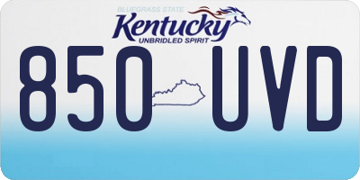 KY license plate 850UVD