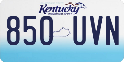 KY license plate 850UVN