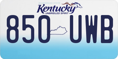 KY license plate 850UWB