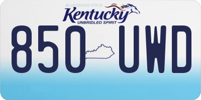KY license plate 850UWD
