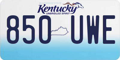 KY license plate 850UWE