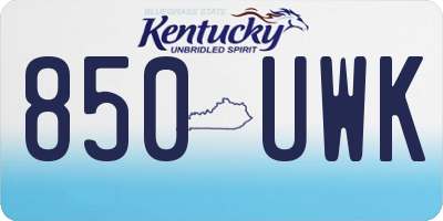 KY license plate 850UWK