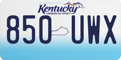KY license plate 850UWX