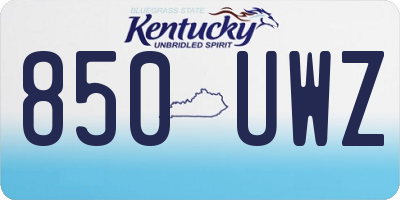 KY license plate 850UWZ