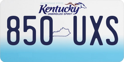 KY license plate 850UXS