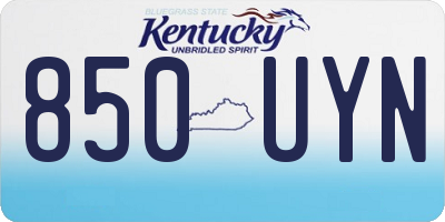 KY license plate 850UYN