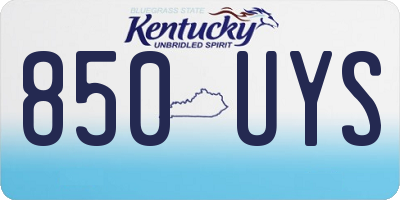 KY license plate 850UYS