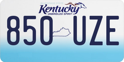 KY license plate 850UZE