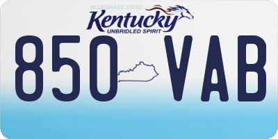 KY license plate 850VAB