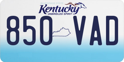 KY license plate 850VAD