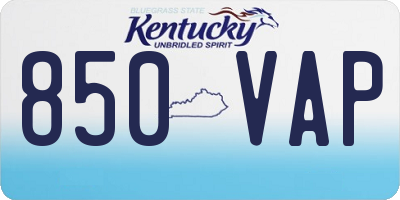 KY license plate 850VAP