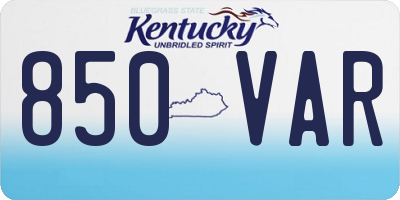 KY license plate 850VAR