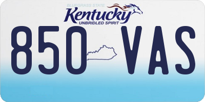 KY license plate 850VAS