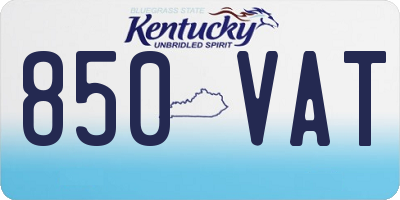 KY license plate 850VAT