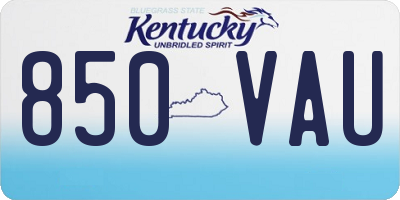 KY license plate 850VAU