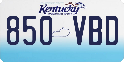 KY license plate 850VBD