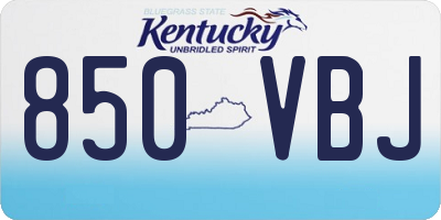 KY license plate 850VBJ