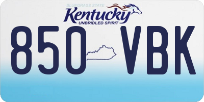 KY license plate 850VBK