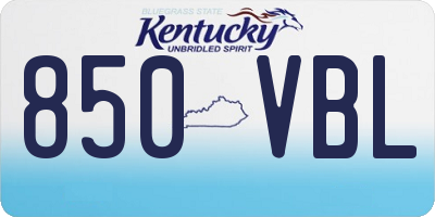 KY license plate 850VBL