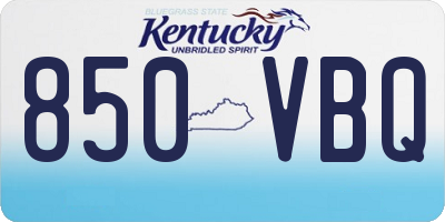 KY license plate 850VBQ