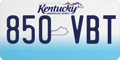 KY license plate 850VBT