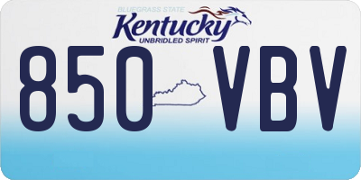 KY license plate 850VBV
