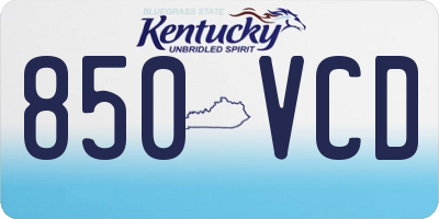 KY license plate 850VCD