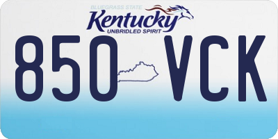 KY license plate 850VCK