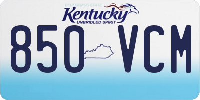 KY license plate 850VCM