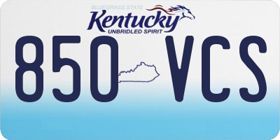 KY license plate 850VCS