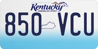 KY license plate 850VCU