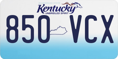 KY license plate 850VCX