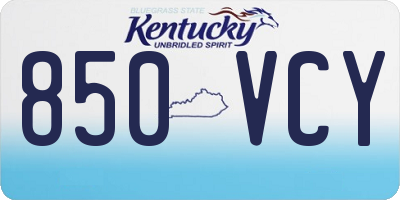 KY license plate 850VCY