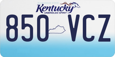 KY license plate 850VCZ