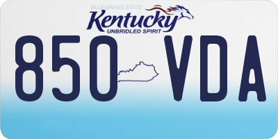 KY license plate 850VDA