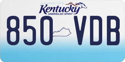 KY license plate 850VDB