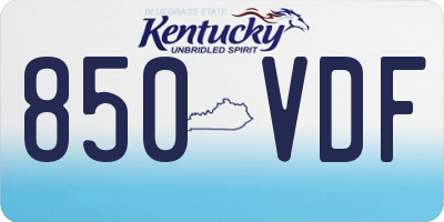 KY license plate 850VDF