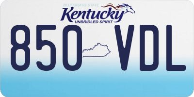 KY license plate 850VDL