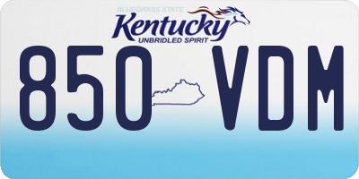 KY license plate 850VDM