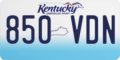 KY license plate 850VDN