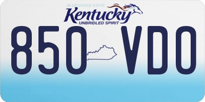 KY license plate 850VDO