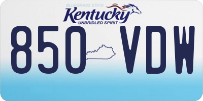 KY license plate 850VDW