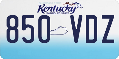 KY license plate 850VDZ