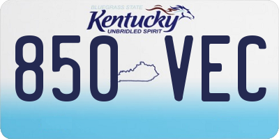 KY license plate 850VEC