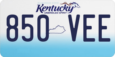 KY license plate 850VEE