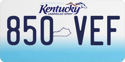 KY license plate 850VEF