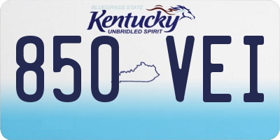 KY license plate 850VEI