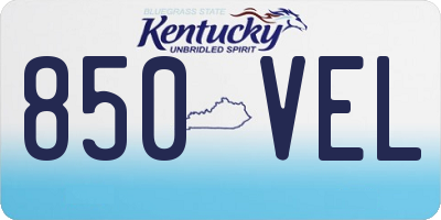 KY license plate 850VEL