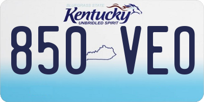 KY license plate 850VEO