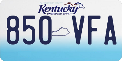 KY license plate 850VFA